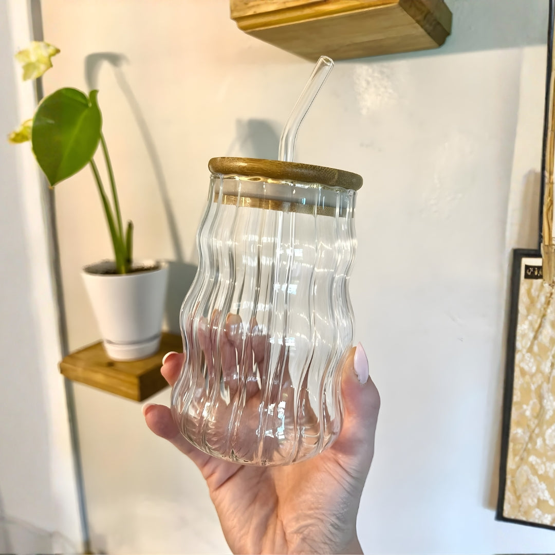Volcano Glass Mug | Heat-Resistant Straw