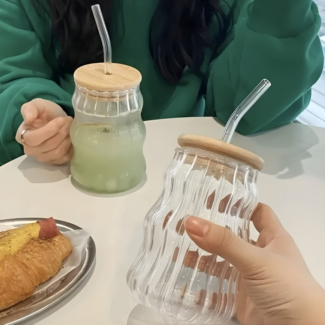Volcano Glass Mug | Heat-Resistant Straw