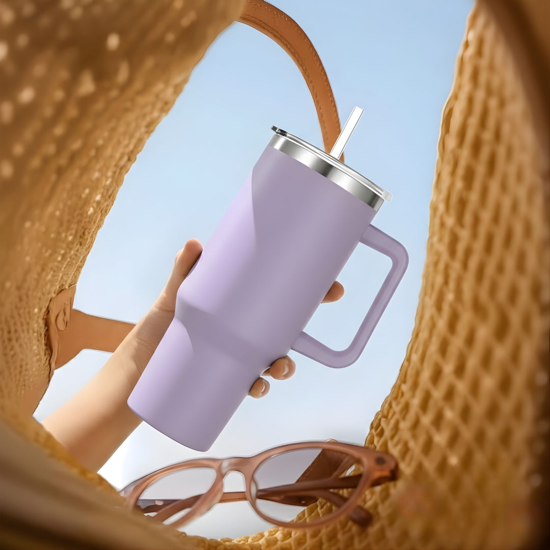 Lavender Tumbler with Handle & Straw