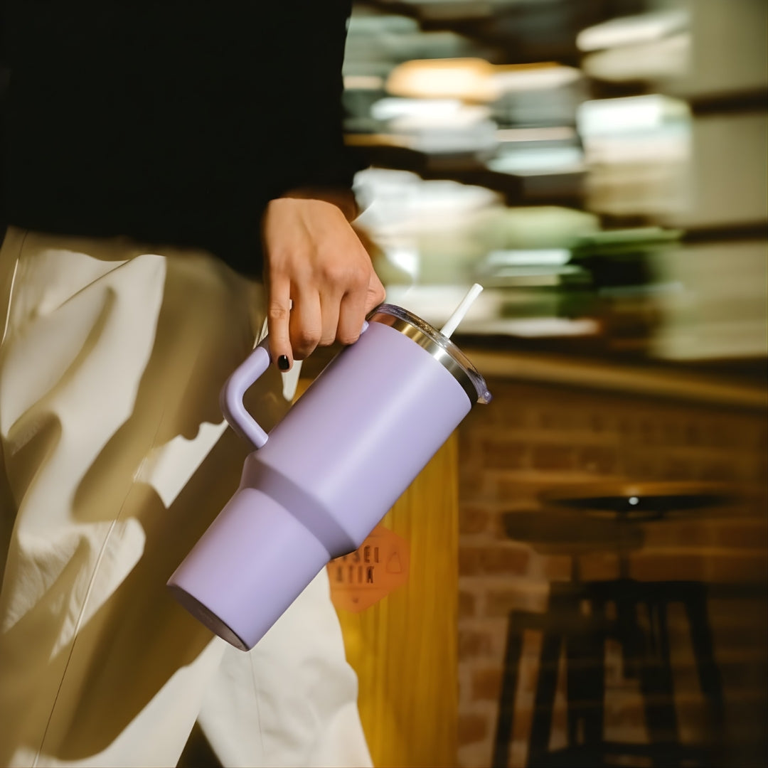 Lavender Tumbler with Handle & Straw
