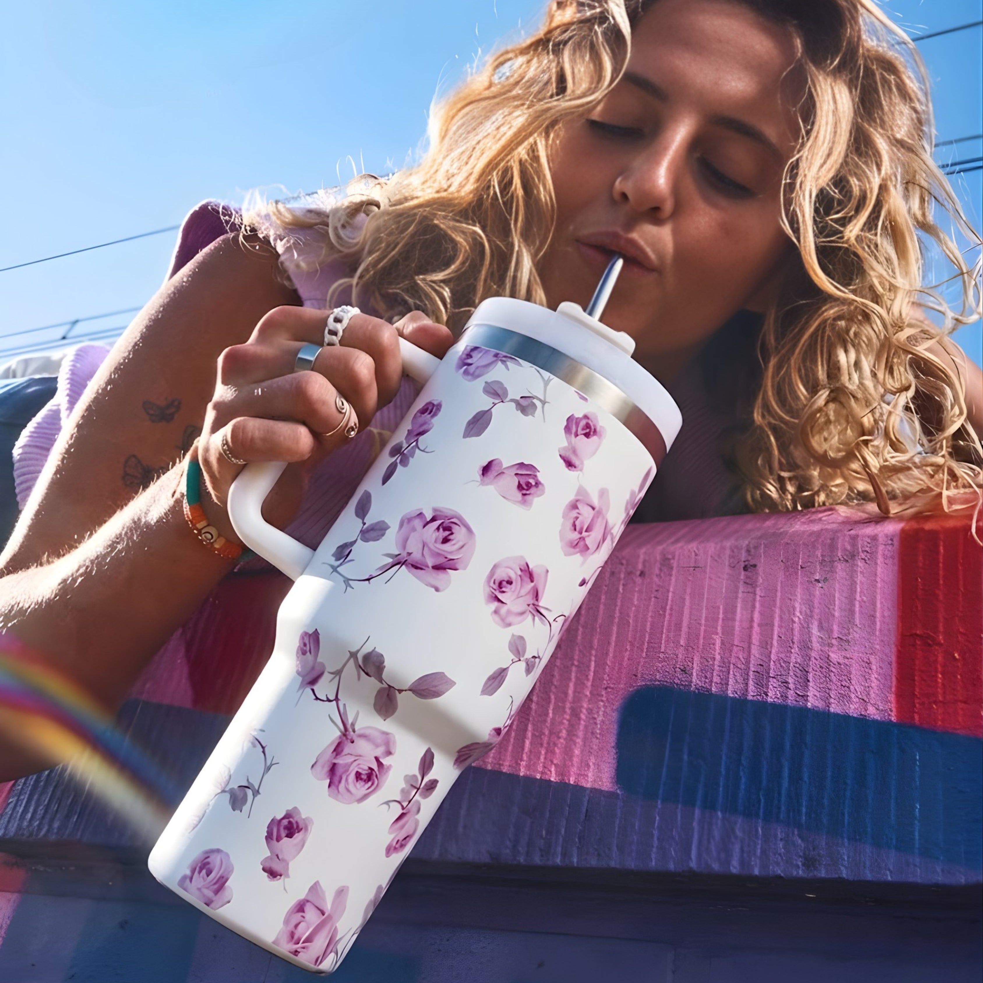 Flower Tumbler 40oz – Summer Breeze