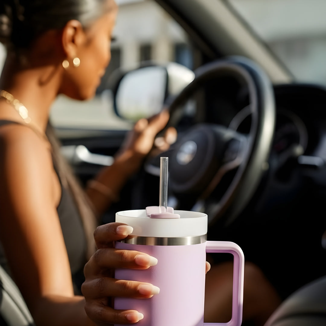 Lavender Tumbler with Handle & Straw
