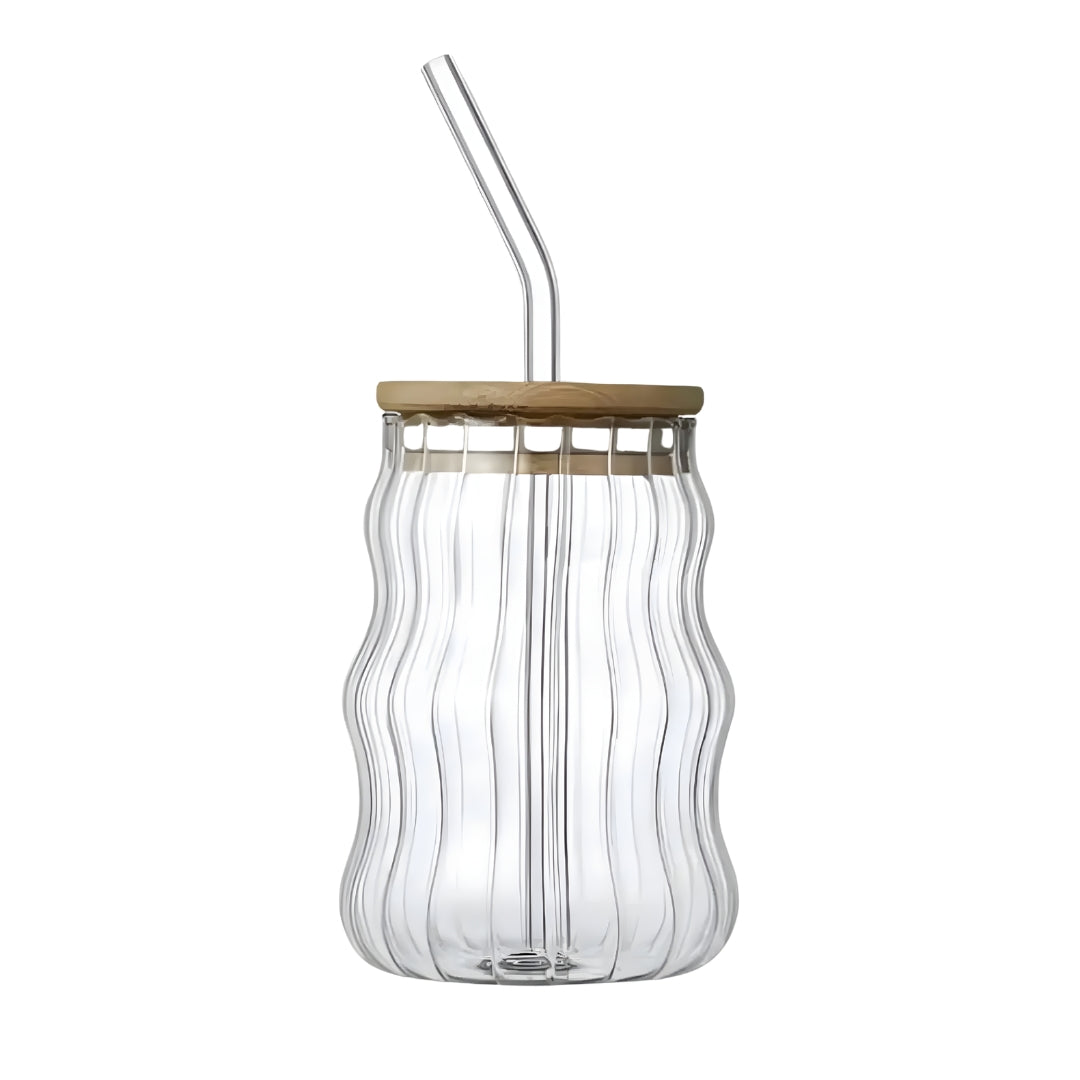 Volcano Glass Mug | Heat-Resistant Straw